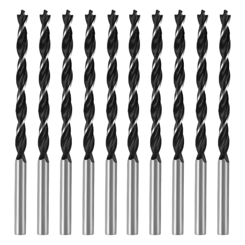 GVSS 10 Pièces Forets à Bois Hélicoïdaux 4mm, Professionnelles avec Pointe de...
