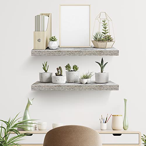 Sorbus WD-FLT-RWHA Floating Shelves, Wall Shelves For Bedroom, Kitchen, Living Room, Bathroom Shelves Over The Toilet thumb #1