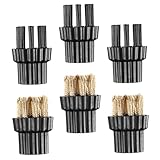 NUOBESTY 6 Piezas Cepillos de Repuesto para Limpiadoras de Vapor Cabezales de Cepillo Cerdas Duras Accesorios para Máquinas de Limpieza Doméstica Fácil Instalación y Eficaz
