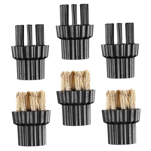 MOBUTOFU 6 Stück Reinigungsbürstenkopf Für Elektro-dampfreinigungsgeräte Aus Nylon Und Messing Zubehör Für Haushalts- Und Büroreinigung Langlebige Ersatzbürsten Mit Mittelharten Borsten