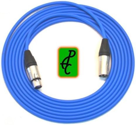20 ft Canare Quad Microphone Cable Blue Neutrik XLR Male - Female
