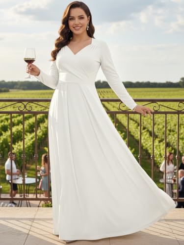 Image of KOH KOH Womens Long Sleeve Empire Cocktail Elegant Evening Versatile Maxi Dress