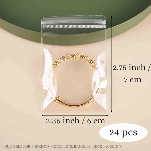 Image of 24Pcs PVC Jewelry Pouches Clear Zipper Bags Mini Transparent Plastic Portable Dustproof Bracelet Storage Bag Anti Oxidizing Earrings for Storage Jewelry Packing Bags (7x6 cm) (24 Pack)