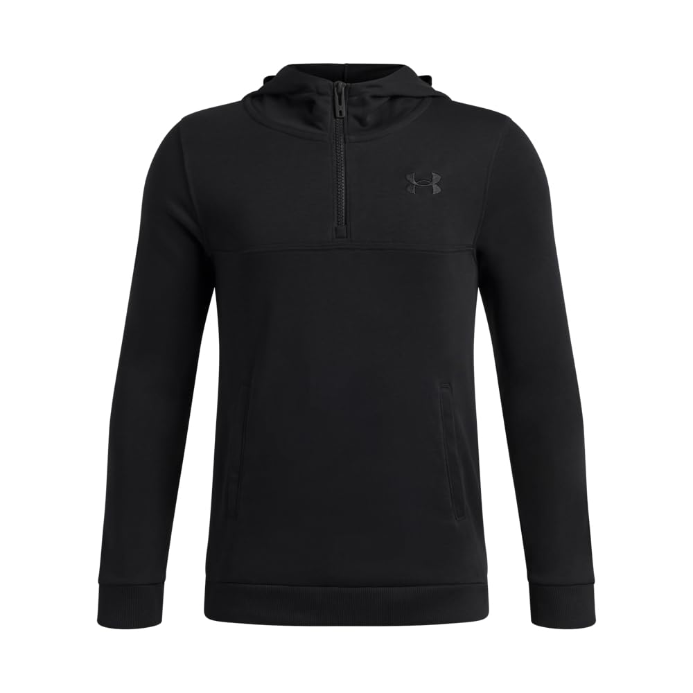 Under Armour Boys Black Rival Lightweight ' ¼ Zip Hoodie / Yxl (63 - 67 In)