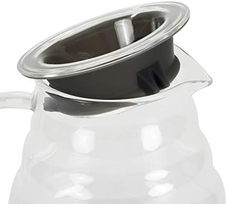 Jucoan V60 Coffee Server, 600ml(20oz) Glass Range Coffee Carafe, Heat Resistant Coffee Pot, Clear