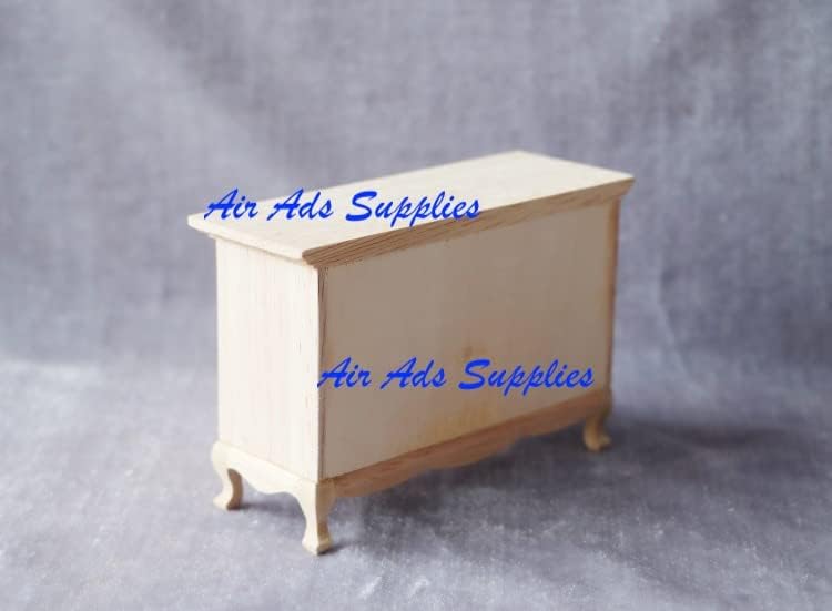 AirAds Dollhouse 1:12 Miniature Furniture Chest Storage w/Drawers and Roses (1 Chest and 1 Rose Pot)