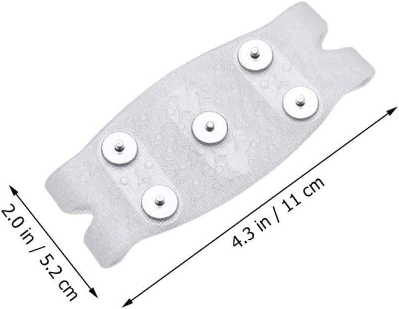 Ciieeo Ice Cleats Non-Skid Shoe Covers with 5-Spike Crampon Spikes for Boots, White Snow Grippers for Outdoor Winter Hiking, Fits US Size 12-14 (EU 30-46), Anti-Slip Traction Crampons