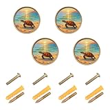 voucong Pomelli decorativi a forma di tartaruga, 32 mm, con viti, decorazione da parete, per libreria, confezione da 4