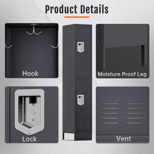 Image of BUTISOW 2 Door Metal Storage Locker for Gym Office, Heavy Duty Steel School
