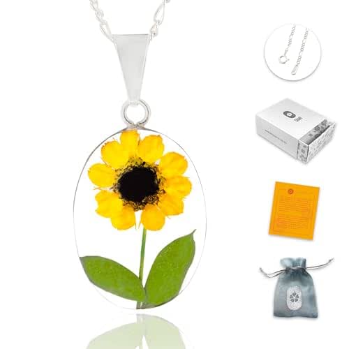 TAMI Sunflower Necklace in Sterling Silver Fine Mexican