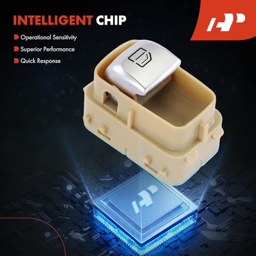 Image of A-Premium Front Right or Rear Side Power Window Switch, Beige Color | Compatible with Mercedes-Benz W213 Series E200 2017-2020, E250 E300 2017-2019, E350 2020, E400 17-18, Replaces 2139050309