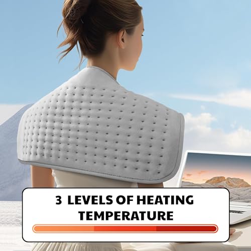 Image of ADDMAX Electric Heating Belt for Pain Relief | Orthopaedic Electric Heating Pad Lower Back Pain & Menstrual Period Cramps | Large Size | Heat Therapy Waist Wrap for Pain Relief of Back,Neck,Shoulder,Lumbar |Light Grey|