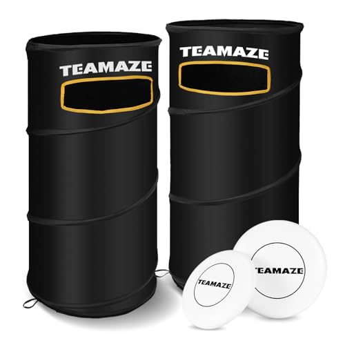 Teamaze Disc Golf Basket Set with 2 Flying Discs | Foldable Backyard & Beach Toss Game for Adults | All-Weather Outdoor Games with Carry Bag | Perfect for Lawn, Tailgating & Camping Games