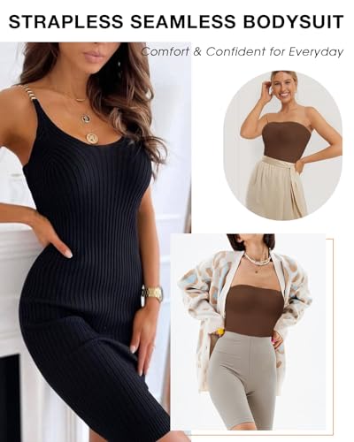 Image of Strapless Shapewear for Women Seamless Shapewear Tummy Control Strapless Bodysuit
