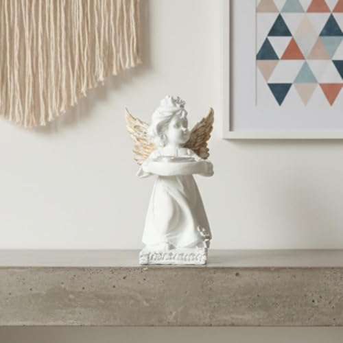 Image of Decorative Angel Figurine with Candle Holder | Elegant Tealight Candle for Home Decor, Living Room & Bedroom | Spiritual Showpiece for Gifting (Golden Wings)