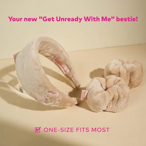 Image of MakeUp Eraser Drip Eraser by The Original, Absorbent Headband and Wristbands Collect Water During Face Washing, 3 Piece Spa Set, One Size Fits Most, Sweet Cream