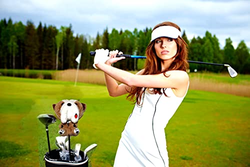 Golf Club Head Cover Funny Cartoon Golf Animal Wood Pole Set Suitable For 460 Cc (Brown,Bulldog) #TOP1