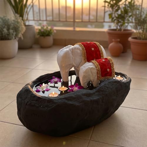 Image of Greymode Yaanai Uruli: Transform Spaces with Positive Vibes. Ideal for Home Decor & Gifting on Marriages & Housewarming(Nitya Alankaram (Uruli + Vasthram))