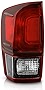 ACANII - For 2018-2020 Toyota Tacoma Pickup w/o Black Bezel Red Smoked Rear Tail Light Lamp Assembly Left Driver Side