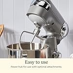Cuisinart Stand Mixer, 12 Speeds, 5.5-Quart Mixing Bowl, Chef's Whisk, Flat Mixing Paddle, Dough Hook, and Splash Guard with Pour Spout, Silver Lining, SM-50BC, Silver Lining - Image 5