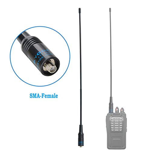 Songway Lot de 2 antennes double bande UV VHF/UHF 144/430 MHz SMA-F femelle, compatible avec radio Baofeng UV-5R UV-82 BF-888S – vue 2