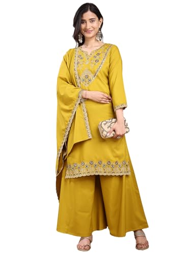 Ensemble de kurta droite en soie jaune : évitez les tenues rigides
