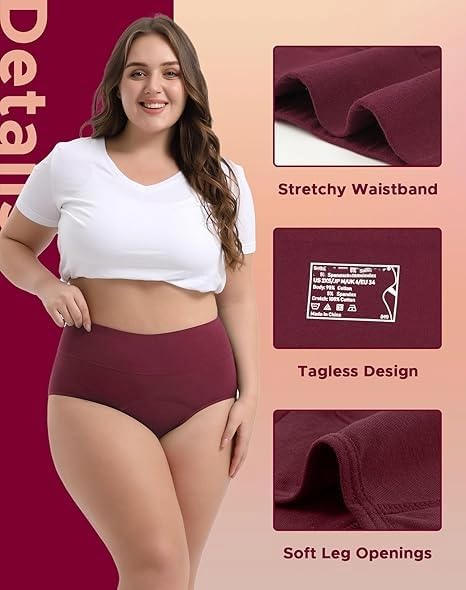 Image of DIVING DEEP High Waist Period Panty for Women| Leakproof Menstrual Underwear for Girls | Breathable Ultra-Soft Cotton Panties | Heavy Flow Protection Multi-Layer Reusable 2 Years (Pack of 3)