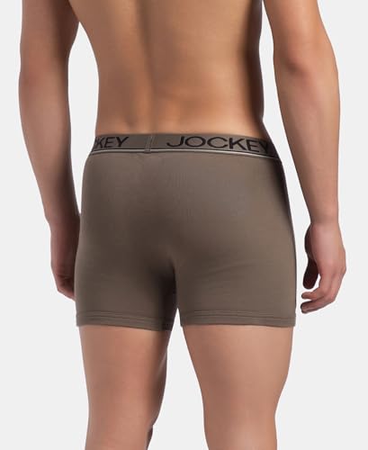 Image of Jockey 8009 Men Super Combed Cotton Rib Solid Boxer Brief with Ultrasoft and Durable Waistband
