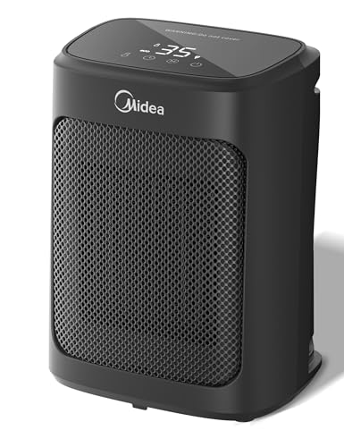 Stufetta Elettrica Da Tavolo Midea, Termoventilatore Ceramico PTC Da 2000 W Con 4 Modalità, Stufetta Portatile, Silenziosa E Potente, Protezione Da Surriscaldamento e Ribaltamento, Timer 24 Ore, ECO'