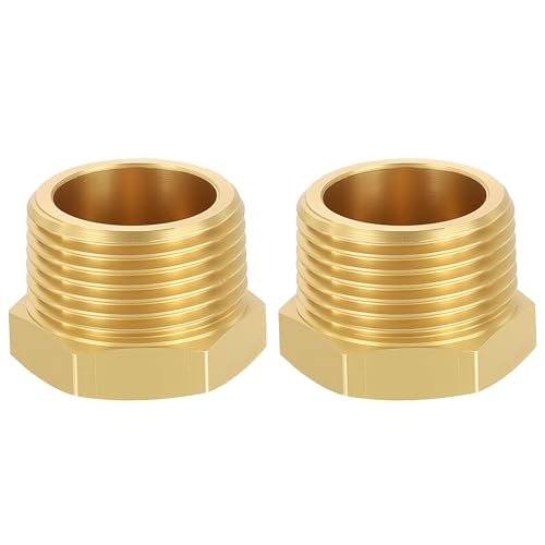 METALLIXITY 2PCS 1" MNPT x 1/4" FNPT Thread Brass Hex Bushing Extension by METALLIXITY - Used condition - US$11.81