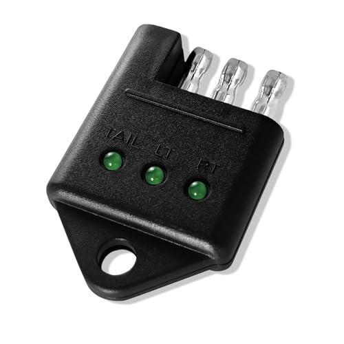 Tecledsn 4 Pin Trailer Tester Connector Trailer Plug Tester Trailer Connector Tester, Car Accessories Trailer Tow Wire Harness Socket Kit for Turn Signal Tail Lights Trouble Shooter (Size A)