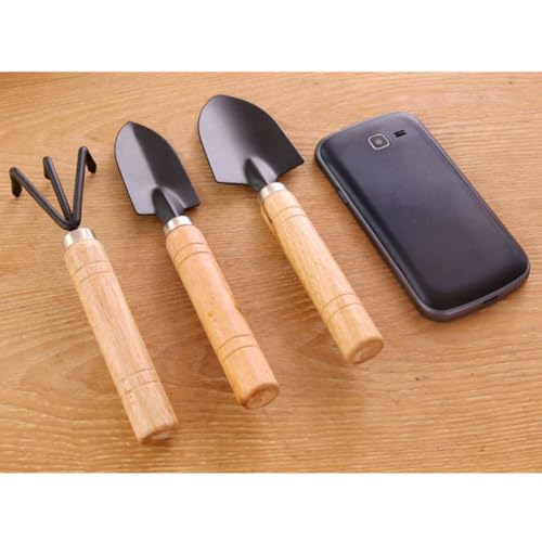 Set de 6 herramientas de jardín con mango de madera miniatura 2