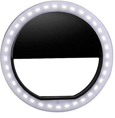Clipe Anel Led Luz Selfie Para Celular Preto