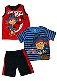 Disney Boys' 3 Piece Captain Jake T-Shirt and Muscle T-Shirt Shorts Set