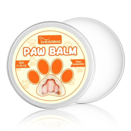 Aomig Pfotenbalsam Hunde Katzen Pfotenpflege mit Natürliche Beruhigende Pfotenschutz Hund Nase Creme Pflegecreme Hundepfoten Rissig Trocken Juckend Empfindlich Wundheilung Schutz Herbst Winter (50g)