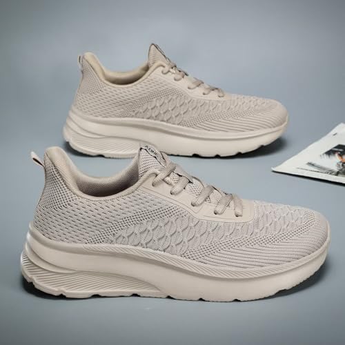 Image of Men's Wide Toe Walking Shoes Casual Trail Running Sneakers Cross-Trainer Tennis Non Slip Athletic Gym Workout Soft Sole Khaki