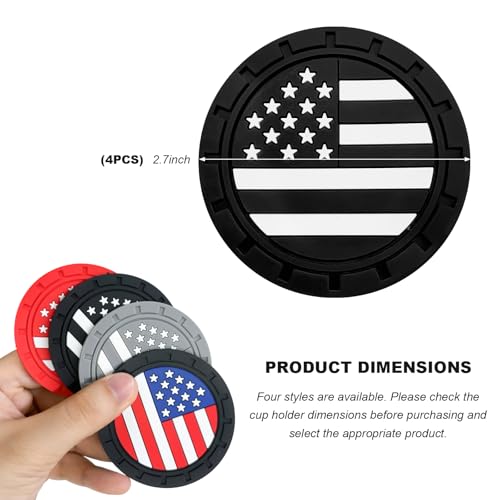 4 PCS Portavasos para Auto con Diseño de Bandera USA miniatura 2