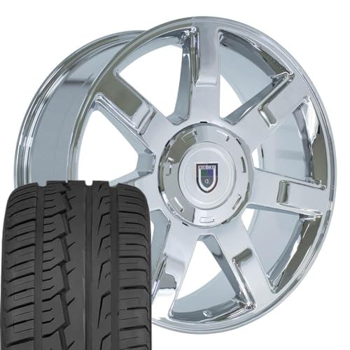 OE Wheels CA80 22 Inch Rims and Tires Fit Escalade Style 6x139.7 22x9 Chrome - Hollander 5309 - iMove Gen 2 SUV 285/45-22 (Set of 4)