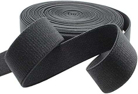 Dortrue 1 Inch 10 Yard Black Sewing Elastic Band Heavy Stretch High Elasticity Elastic Spool for Sewing Pants Waistband, Straps, Craft DIY Projects