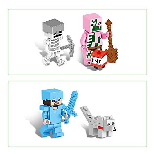 Uputcook 16-Pack Minecraft Figures |1.65 Inches Minecraft Stitching Set Toys| Educational Toy Set For Children Boys And Girls #TOP2
