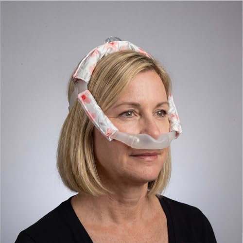 Image of 3 Pcs Satin Strap Covers, Silky Mask Frame Covers Pads Compatible with DreamWear or AirFit N30i /P30i Headgear Cover Set Hair Protector for Women Face Cushion for Reduce Red Marks (Red Flower)