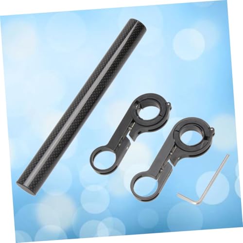Extensor de manillar de bicicleta negro con soporte para lámpara útil 2