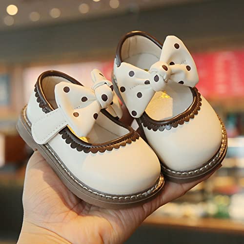 Soft Bottom Girls' Princess Shoes with Bow Toddler Child Shoes Leather Shoes for 3 Months to 3.5 Water Toddler Shoes2