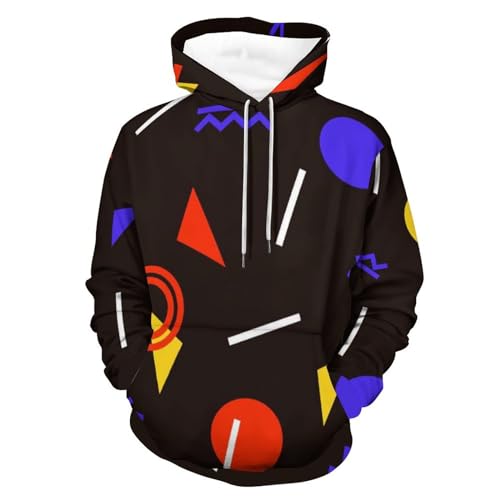 Sweat à capuche géométrie colorée UMENG hoodie unisexe S