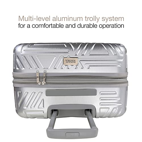 Badgley Mischka Modern Trolley Contour 3 Piece Expandable Spinner Wheels Luggage/Suitcase Set (Silver) #TOP3