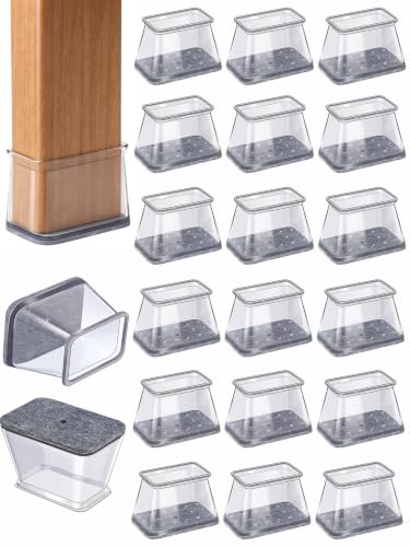 24 Pcs Chair Leg Floor Protectors Rectangle Furniture Pads Floor Protectors