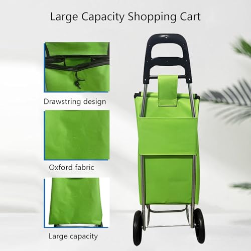 Leichter Einkaufstrolley mit Rädern, faltbarer Schiebe-/Ziehwagen für einfache Lagerung, langlebiges Design mit glatten Rädern für müheloses Einkaufen und Besorgungen – Bild 7