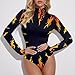 PUYWTIY Fashion Long Sleeve Turtleneck Body Suits for Women, Sexy Basic Stretchy Tops Soft Slim Fit Athletic Jumpsuit (L, Fire Flame)