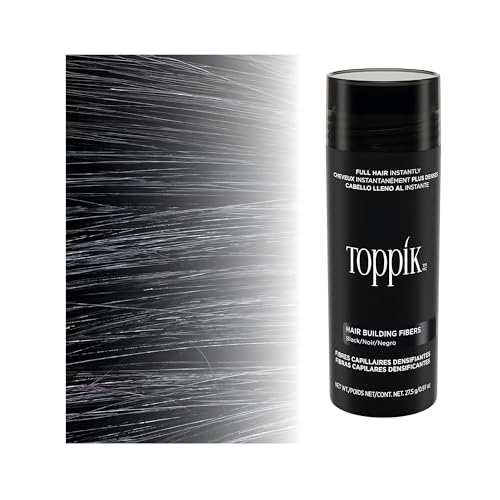 image for Toppik Hair Building Fibers, Black, 55g | Fill In Fine or Thinning Hai