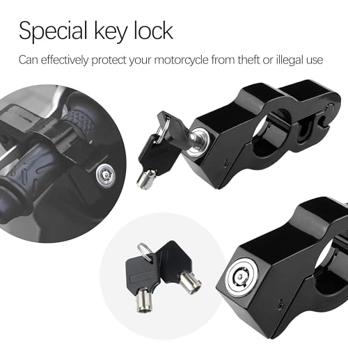 Motorcycle Throttle Lock with 2PCS Keys,Heavy Duty Motorcycle Locks Anti Theft Motorcycle Handlebar Lock,Universal Motorcycle Accessories Throttle Locks for Scooter Sport Bike ATV (Black)